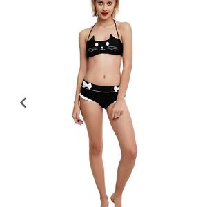 Hot Topic Black Cat Bows Bikini xxl/l